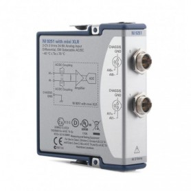 783814-01 : NI 9251 Module d’entrée analogique différentiel 2 voies, mXLR, 3 Veff, 24 bits, 102,4 kéch./s/voie