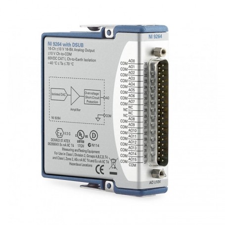 780927-01 : NI 9264 Module de sortie analogique, 16 voies, ±10 V, 16 bits, 25 kéch./s/voie, Sub-D