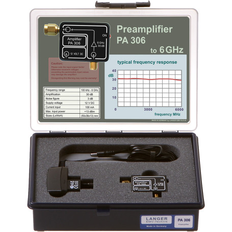 Préamplificateur de 100 kHz à 6 GHz : PA306 SMA