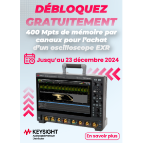 Recevez GRATUITEMENT 400 Mpts/ch de mémoire et une application logicielle de votre choix à l'achat d'un oscilloscope EXR