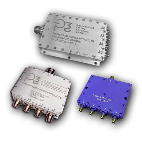 Diviseur/Combineur de puissance 4 voies (900 MHz - 18 GHz) : Série PNW4