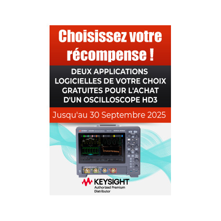 Deux applications logicielles de votre choix gratuites pour l'achat d'un oscilloscope HD3