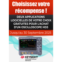 Deux applications logicielles de votre choix gratuites pour l'achat d'un oscilloscope HD3