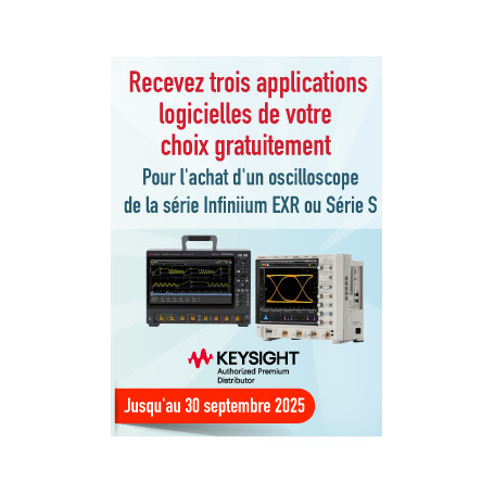 Trois applications logicielles gratuites pour l'achat d'un oscilloscope Infiniium EXR ou Série S