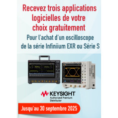 Trois applications logicielles gratuites pour l'achat d'un oscilloscope Infiniium EXR ou Série S