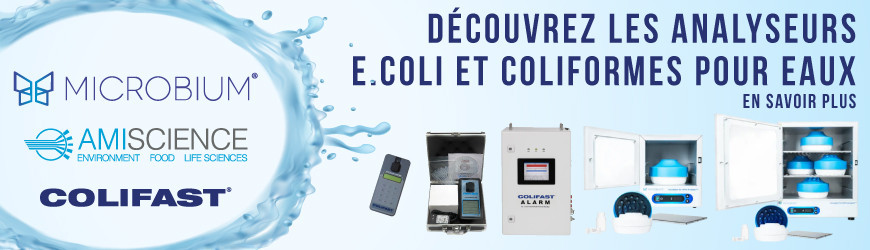 Gamme dédiée à l'analyse d'E. coli et de coliformes pour eaux