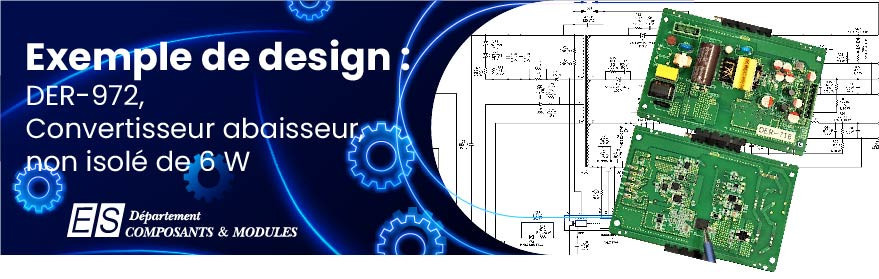 Exemple de Design : DER-972 - Convertisseur abaisseur non isolé de 6 W à courant de sortie élevé