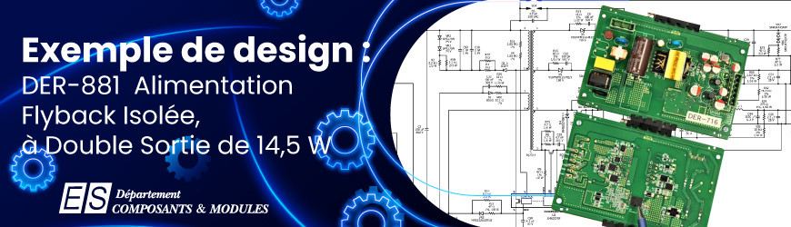 Exemple de Design : DER-881 - Alimentation Flyback Isolée à Double Sortie de 14,5 W