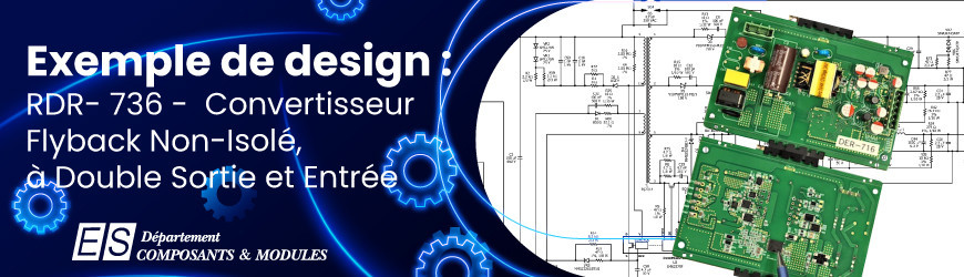 Exemple de design : RDR-736 - Convertisseur Flyback Non-Isolé à Double Sortie et Entrée à Large Plage de 7 W