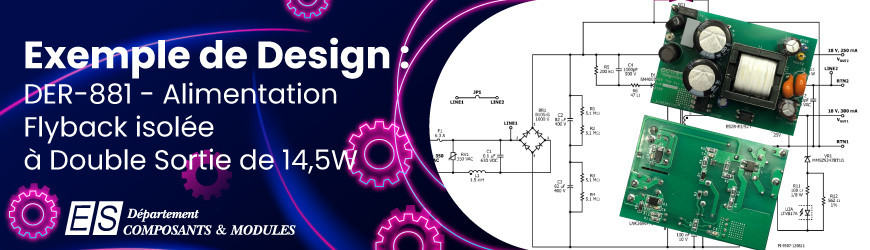 Exemple de Design : DER-881 - Alimentation Flyback Isolée à Double Sortie de 14,5 W Utilisant TinySwitch-4