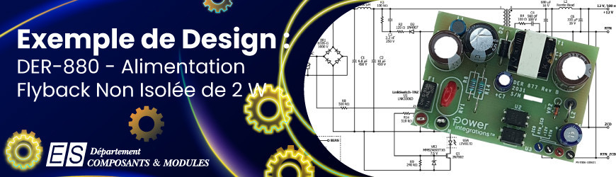 Exemple de Design : DER-880 - Alimentation Flyback Non Isolée de 2 W utilisant LinkSwitch-3